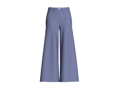 Girls Wide Leg Flare Pant 3D Model