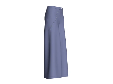 Girls Wide Leg Flare Pant 3D Model
