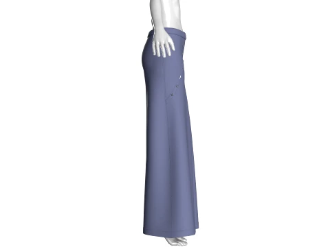 Girls Wide Leg Flare Pant 3D Model