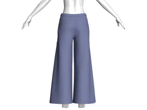 Girls Wide Leg Flare Pant 3D Model