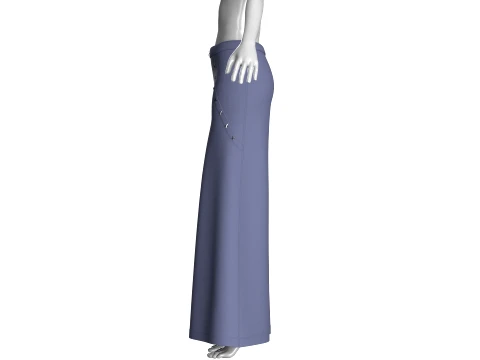 Girls Wide Leg Flare Pant 3D Model