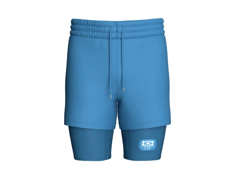 Men Elastic Waistband 2 in 1 Shorts 3D Model