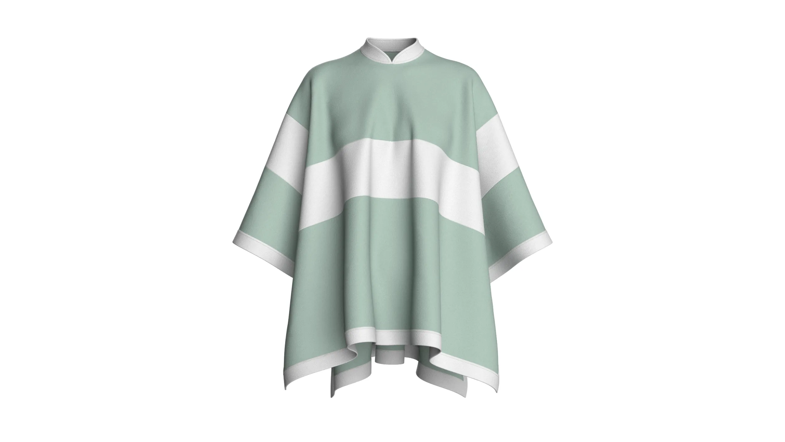 Girls Mandarin Collar Poncho 3D Model .c4d .max .obj .3ds .fbx .stl .blend
