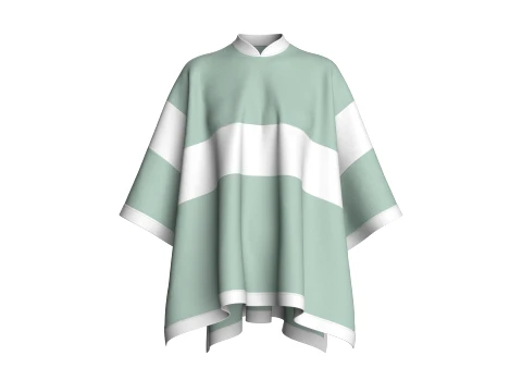 Girls Mandarin Collar Poncho 3D Model