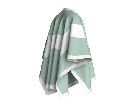 Girls Mandarin Collar Poncho 3D Model