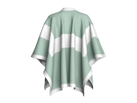 Girls Mandarin Collar Poncho 3D Model