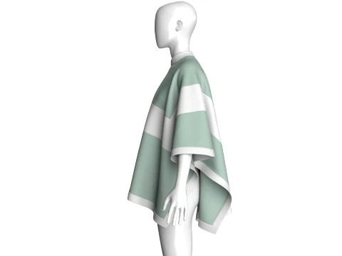Girls Mandarin Collar Poncho 3D Model