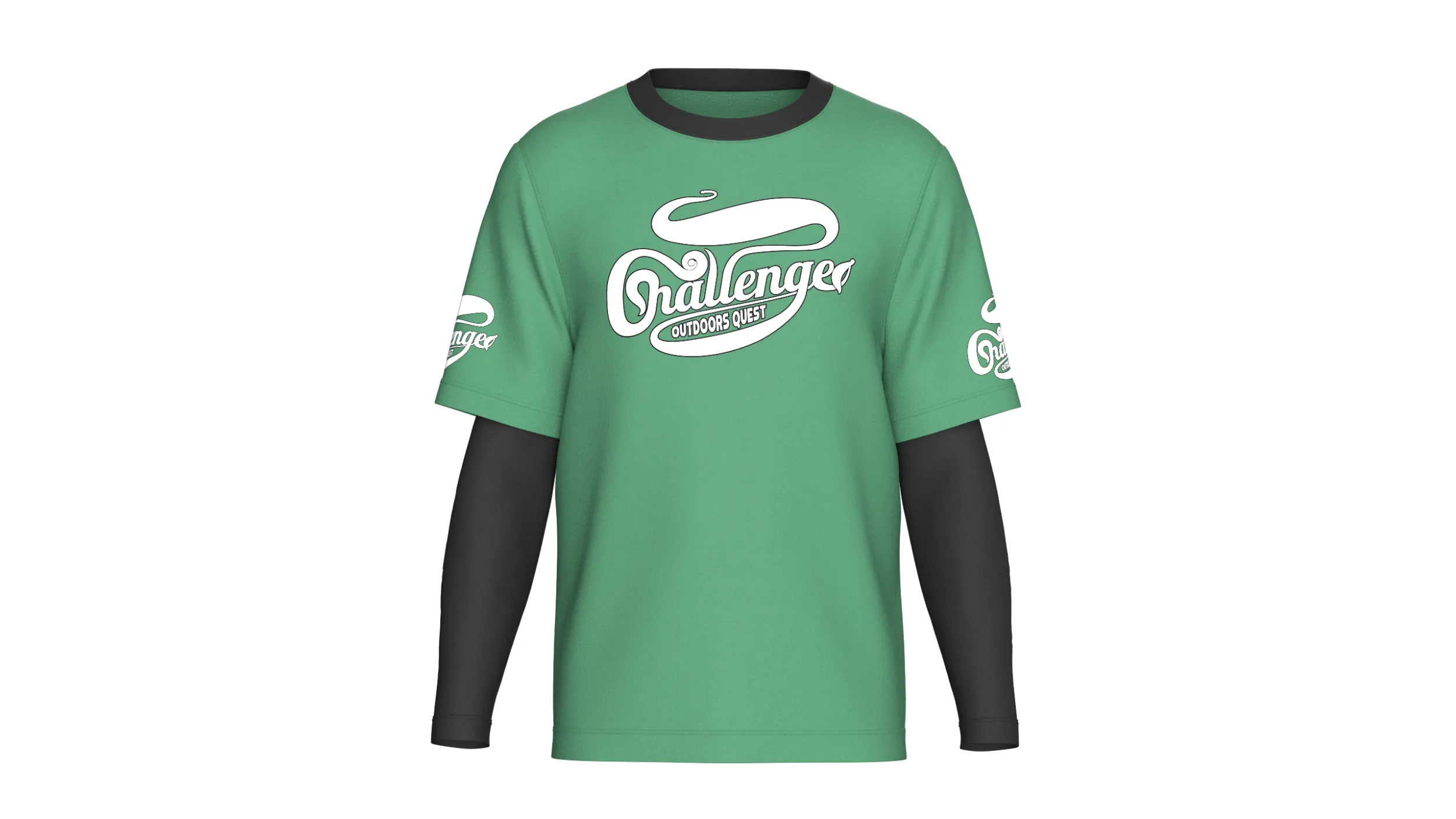 Men Double LayeredSleeve Printed T-Shirt 3D Model .c4d .max .obj .3ds .fbx .stl .blend