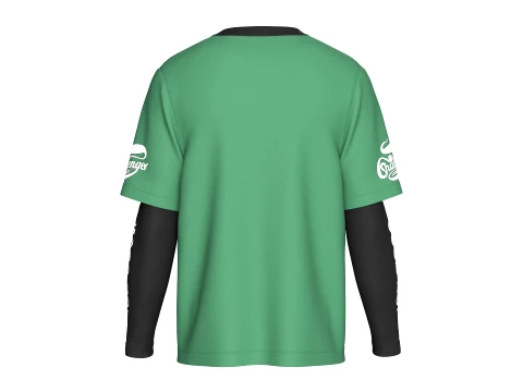 Men Double LayeredSleeve Printed T-Shirt 3D Model