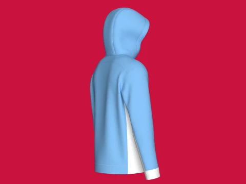 Men Full-Zip Hooded Jacket With Cargo Pocket 3D Model