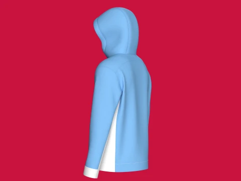 Men Full-Zip Hooded Jacket With Cargo Pocket 3D Model