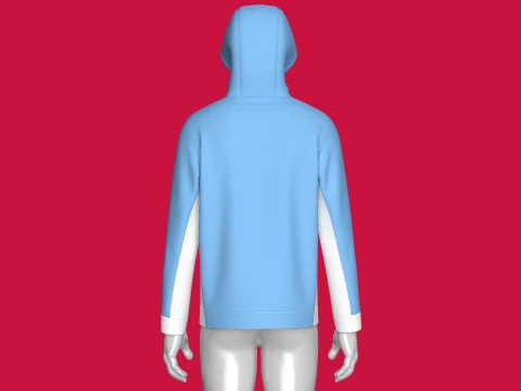 Men Full-Zip Hooded Jacket With Cargo Pocket 3D Model