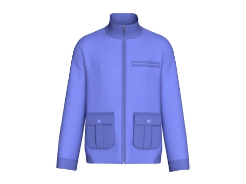 Men Full-Zip Jacket With Utility Cargo Pocket 3D Model