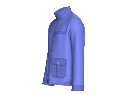 Men Full-Zip Jacket With Utility Cargo Pocket 3D Model