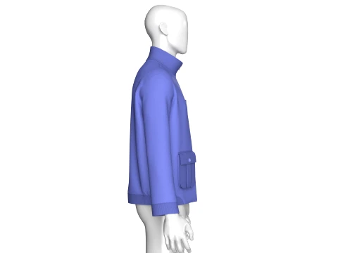 Men Full-Zip Jacket With Utility Cargo Pocket 3D Model