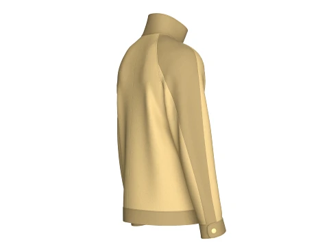 Men Two Tone Utility Button-Up Jacket 3D Model