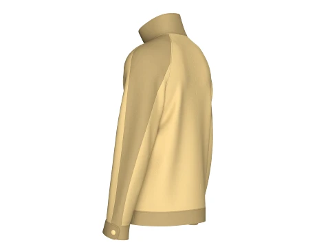 Men Two Tone Utility Button-Up Jacket 3D Model