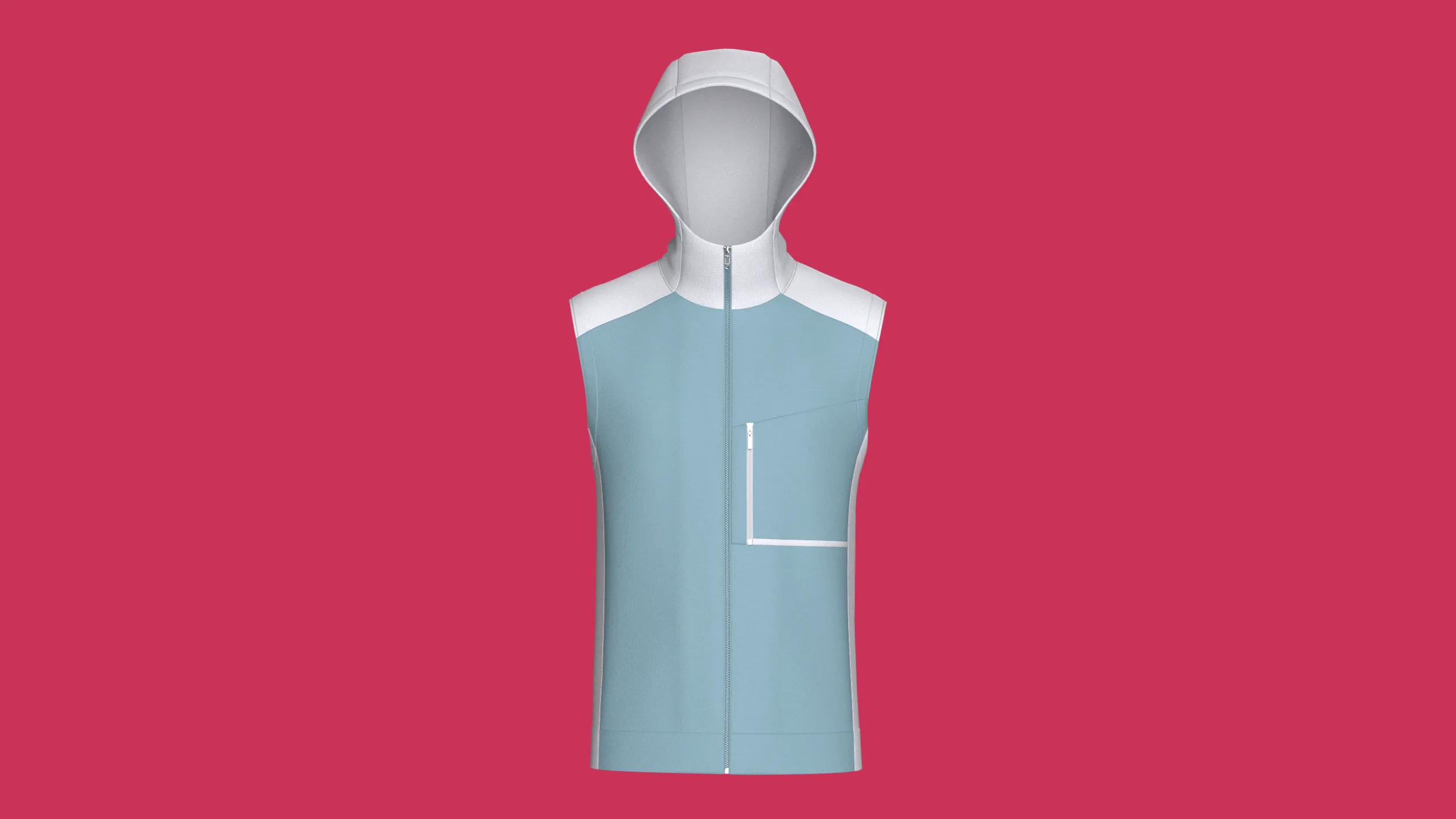Men Sleeveless Hooded Jacket With Zip Pocket 3D Model .c4d .max .obj .3ds .fbx .stl .blend 