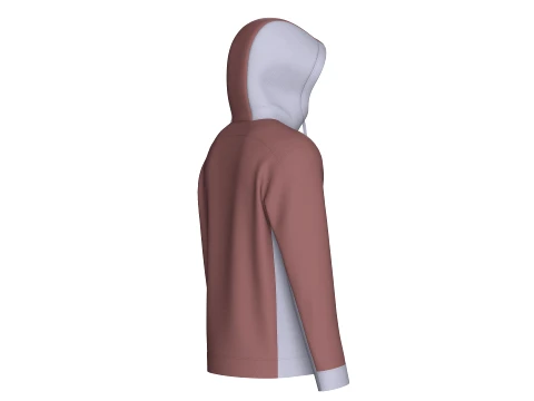 Men Button-Placket Hoodie With Pocket 3D Model