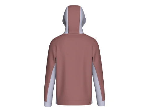 Men Button-Placket Hoodie With Pocket 3D Model
