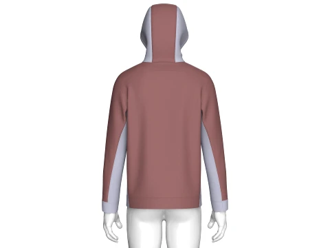 Men Button-Placket Hoodie With Pocket 3D Model