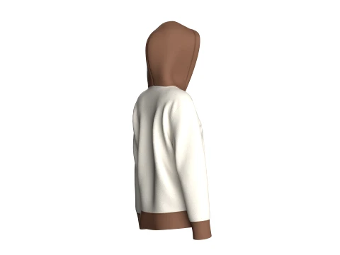Girls Full-Zip Hoodie With Butterfly Graphic 3D Model