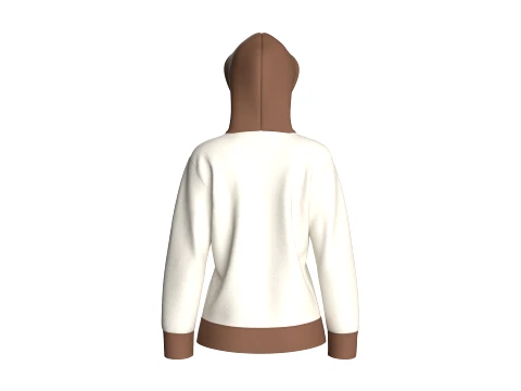 Girls Full-Zip Hoodie With Butterfly Graphic 3D Model