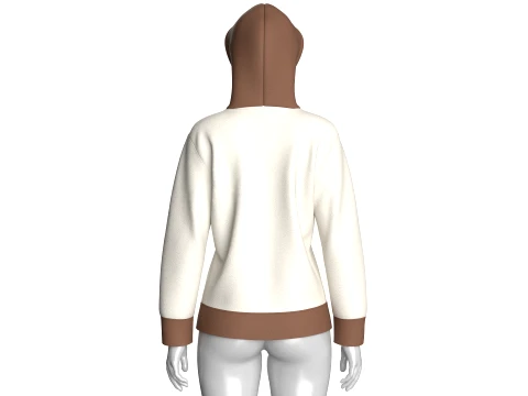 Girls Full-Zip Hoodie With Butterfly Graphic 3D Model