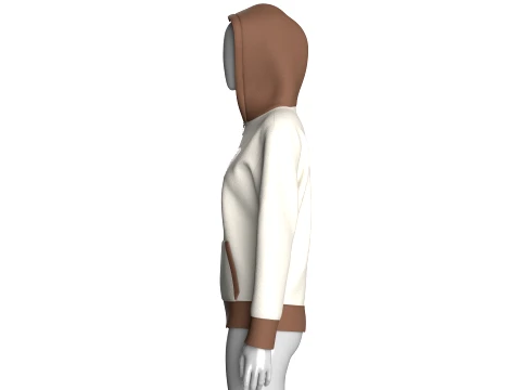 Girls Full-Zip Hoodie With Butterfly Graphic 3D Model