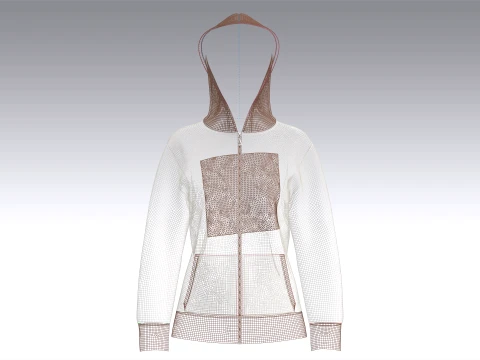 Girls Full-Zip Hoodie With Butterfly Graphic 3D Model