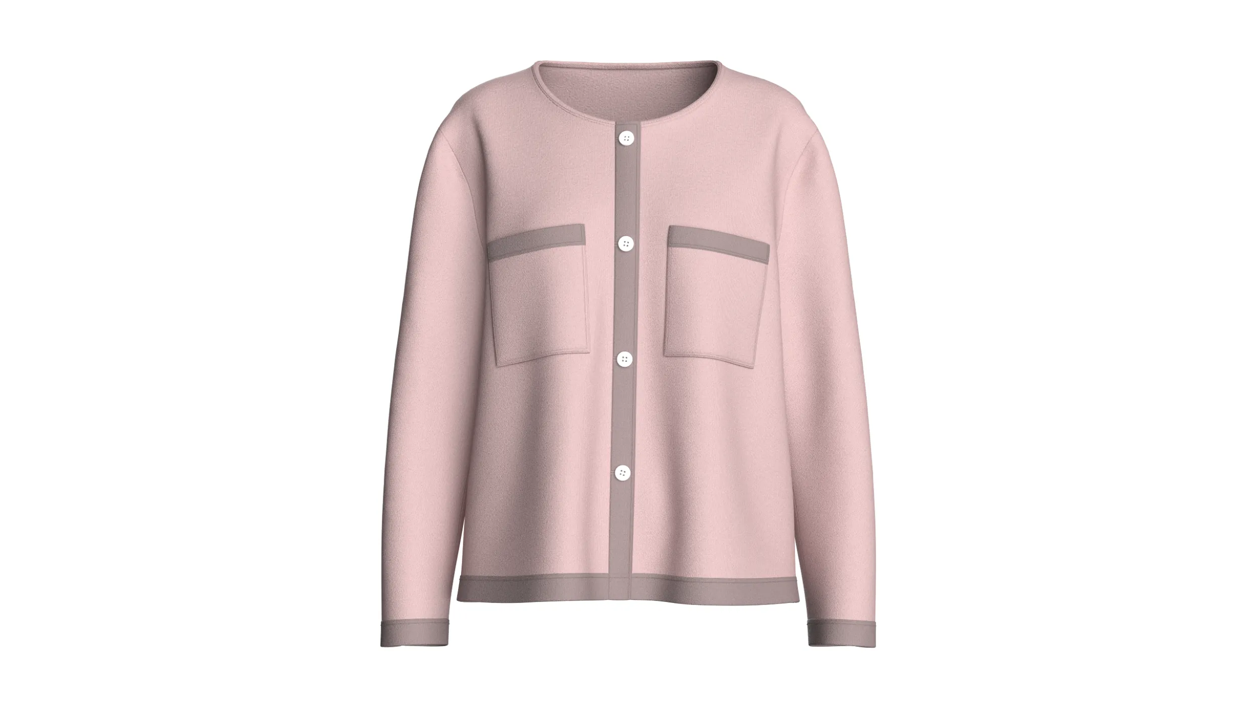 Girls Crew Neck Button-Up Cardigan 3D Model .c4d .max .obj .3ds .fbx .stl .blend 