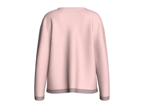 Girls Crew Neck Button-Up Cardigan 3D Model