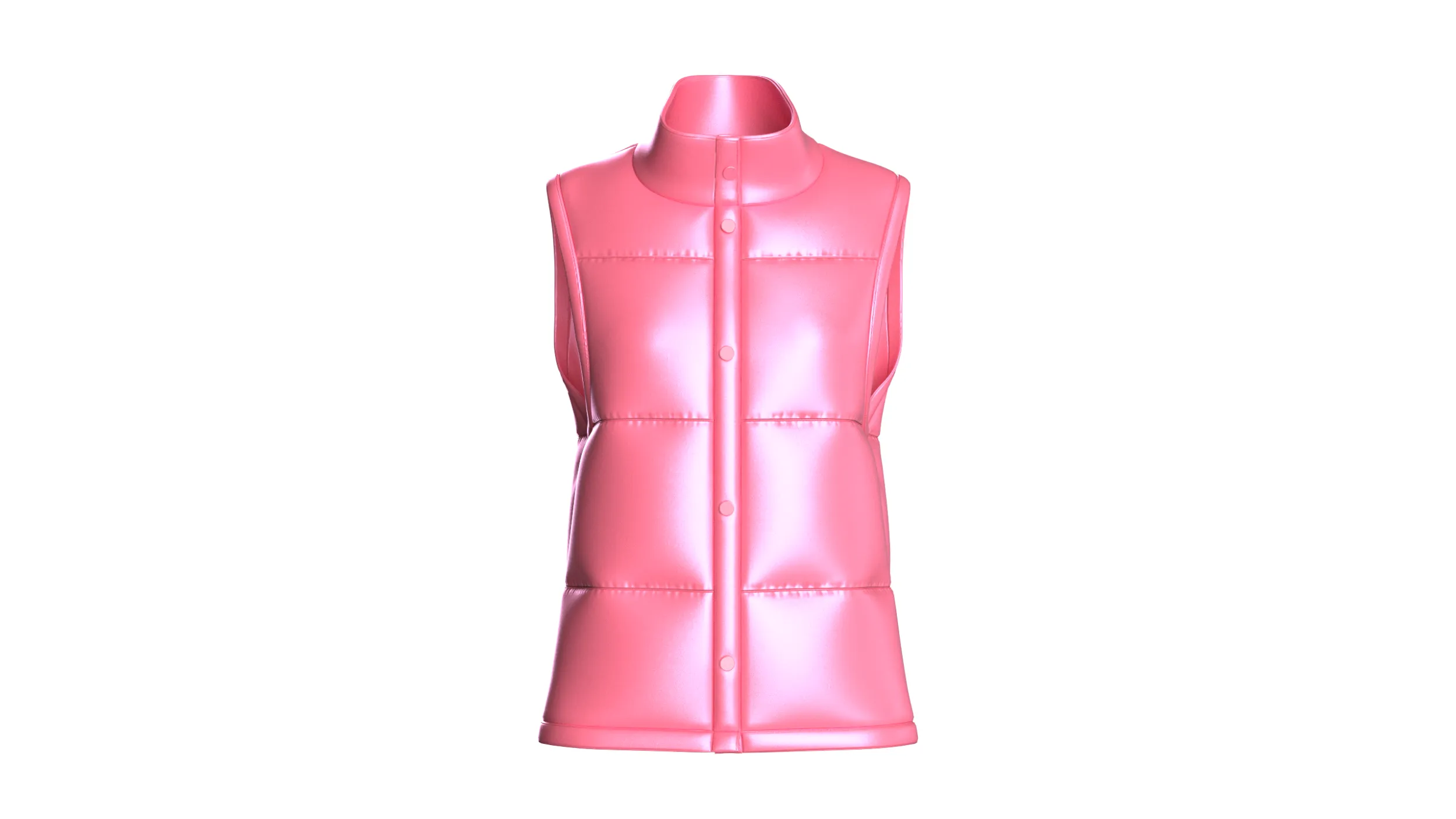 Girls Sleeveless Puffer Jacket 3D Model .c4d .max .obj .3ds .fbx .stl .blend 