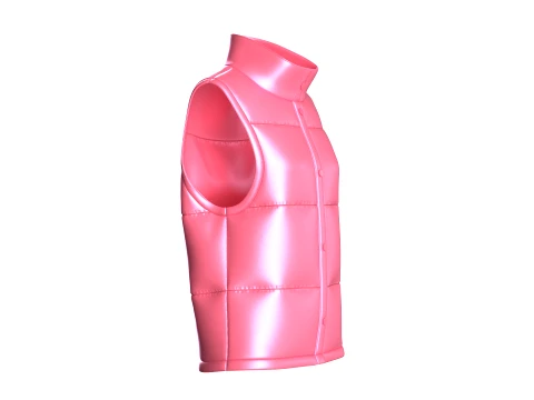 Girls Sleeveless Puffer Jacket 3D Model