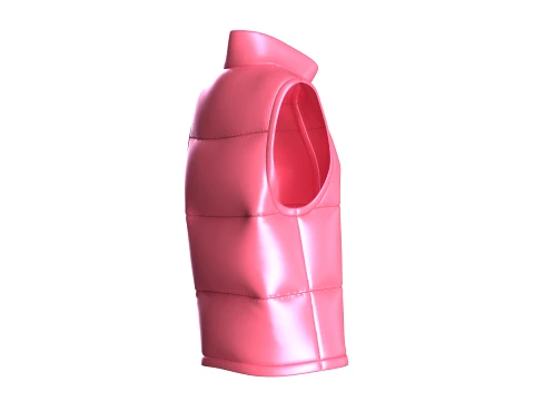Girls Sleeveless Puffer Jacket 3D Model