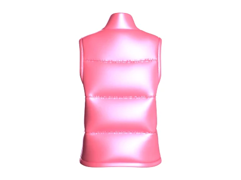 Girls Sleeveless Puffer Jacket 3D Model