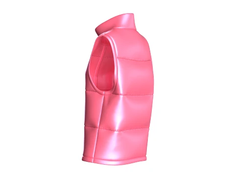 Girls Sleeveless Puffer Jacket 3D Model