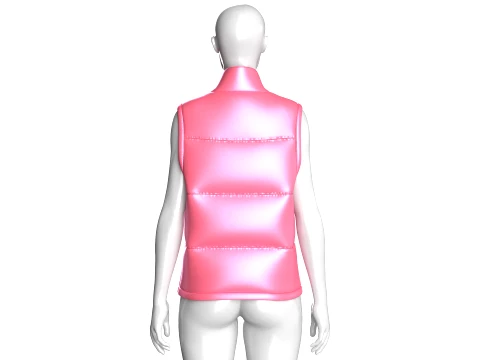 Girls Sleeveless Puffer Jacket 3D Model