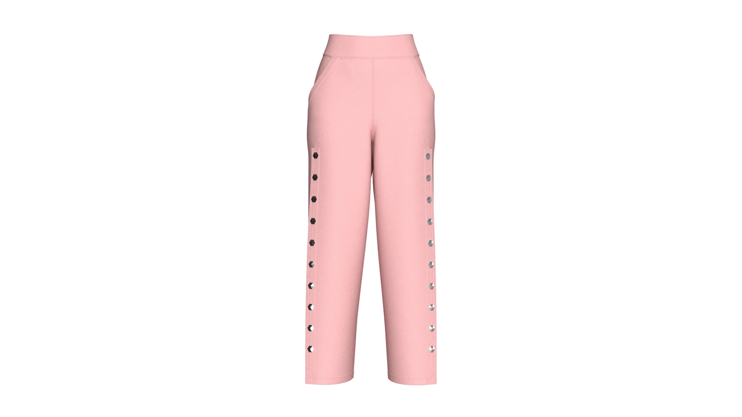 Girls Wide Leg High-Waisted Pant 3D Model .c4d .max .obj .3ds .fbx .stl .blend 