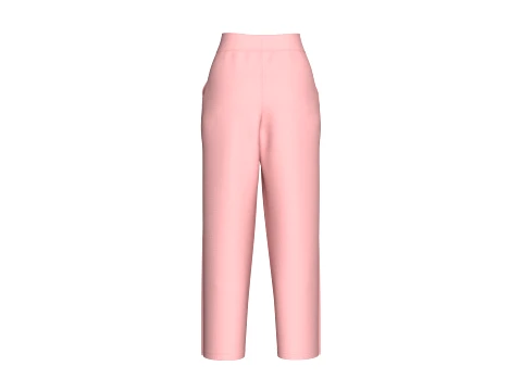 Girls Wide Leg High-Waisted Pant 3D Model