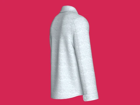 Men Full-Zip Collar Jacket With Flap Pocket 3D Model