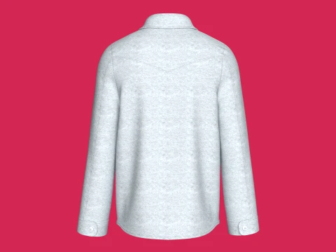 Men Full-Zip Collar Jacket With Flap Pocket 3D Model