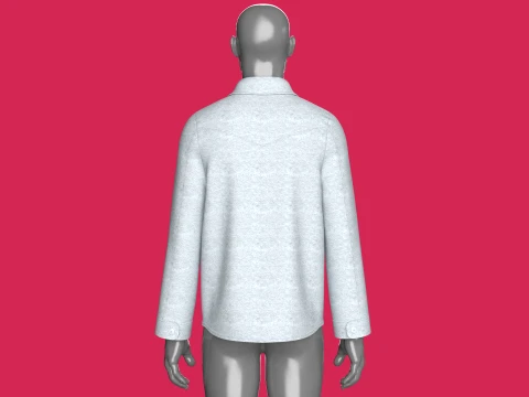 Men Full-Zip Collar Jacket With Flap Pocket 3D Model