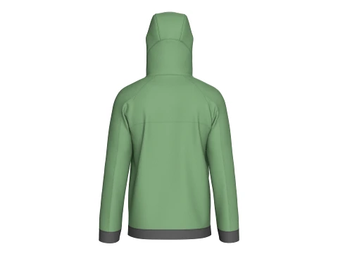 Men Full-Zip High Neck Hooded Jacket 3D Model