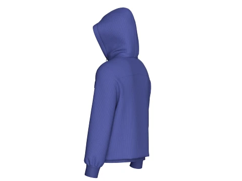 Men Half-Zip Hoodie With Chest Pocket 3D Model