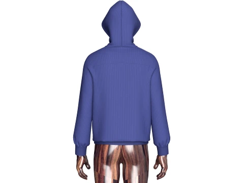 Men Half-Zip Hoodie With Chest Pocket 3D Model