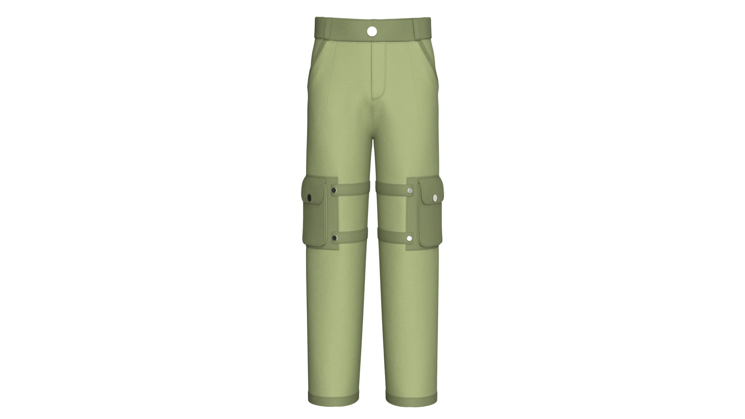 Men High-Waisted Multi Cargo Pocket Pant 3D Model .c4d .max .obj .3ds .fbx .stl .blend 