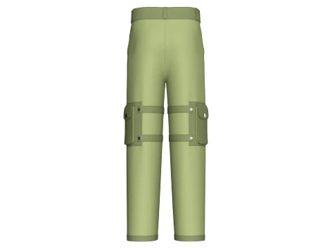 Men High-Waisted Multi Cargo Pocket Pant 3D Model