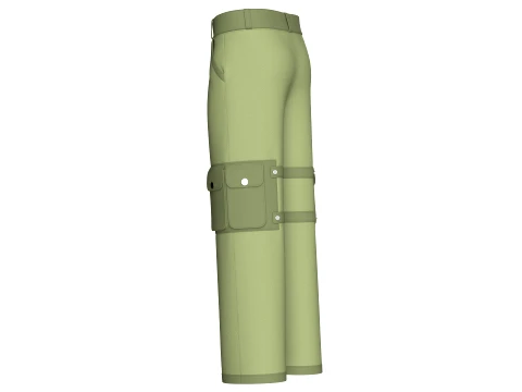 Men High-Waisted Multi Cargo Pocket Pant 3D Model
