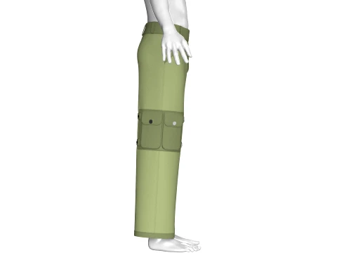Men High-Waisted Multi Cargo Pocket Pant 3D Model